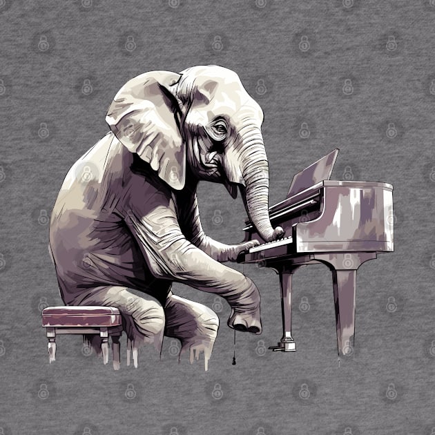 Elephant playing piano by Graceful Designs